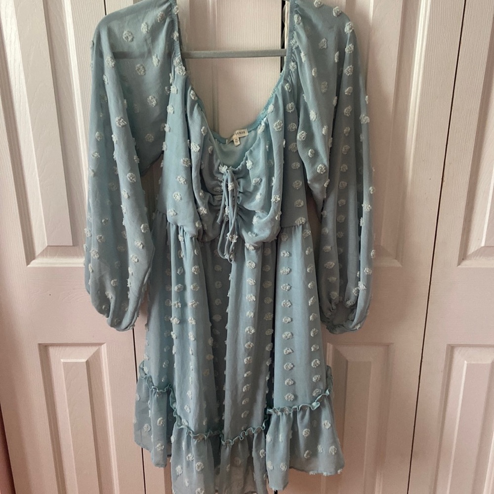 Light Blue Plus Size Chiffon Dress